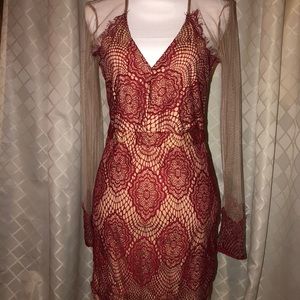 Sheer long sleeve dress